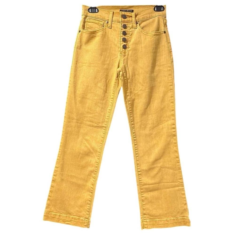Lucky Brand Ava Crop Jeans Womens 26 Mid Rise Mini Boot Flare Boho Stretch